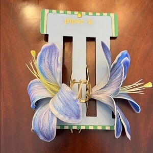 Piper K Blue Floral Hair Clips